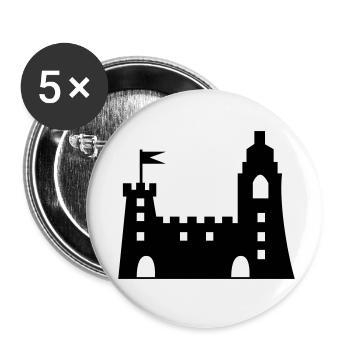 burg - Buttons klein 25 mm (5er Pack) - Weiß - Vorne