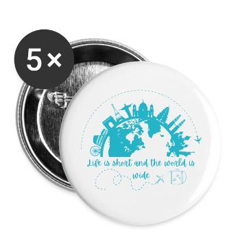 Abenteuer Weltreise Design - Buttons klein 25 mm (5er Pack) - Weiß - Vorne