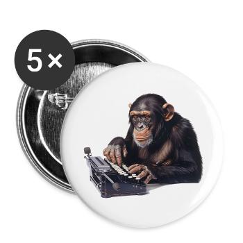 Das Infinite-Monkey-Theorem, ein Gedankenabenteuer - Buttons klein 25 mm (5er Pack) - Weiß - Vorne