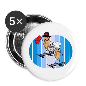 Peanuts Birthday Birthday Greetings Cake Heart - Buttons small 1''/25 mm (5-pack) - white - Front