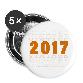 2017: Vintage - 7th Anniversary - Buttons small 1''/25 mm (5-pack) - white - Front