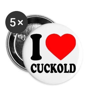 I love cuckold - Buttons klein 25 mm (5er Pack) - Weiß - Vorne