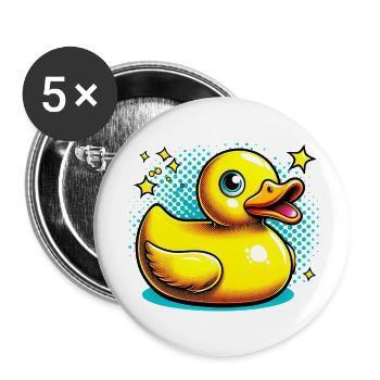 Duckling Duck Duck - Buttons small 1''/25 mm (5-pack) - white - Front