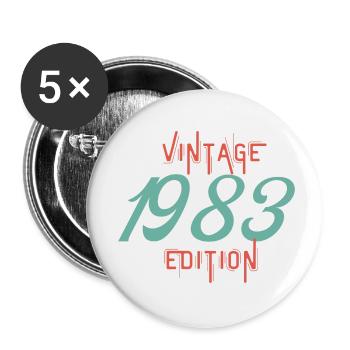 Jahrgang 1983 Ausgabe - Buttons klein 25 mm (5er Pack) - Weiß - Vorne
