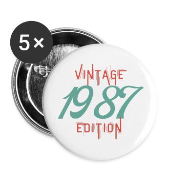 Jahrgang Ausgabe 1987 - Buttons klein 25 mm (5er Pack) - Weiß - Vorne