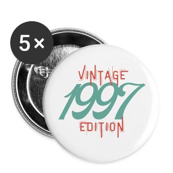 Jahrgang 1997 Ausgabe - Buttons klein 25 mm (5er Pack) - Weiß - Vorne