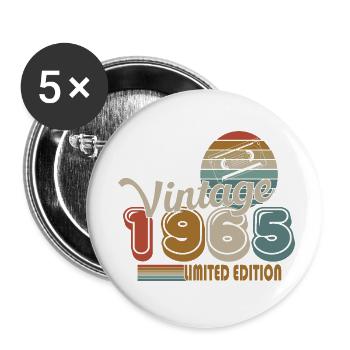 1965 - Lot de 5 petits badges (25 mm) - blanc - Devant