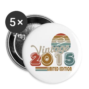 2015 - Buttons klein 25 mm (5er Pack) - Weiß - Vorne