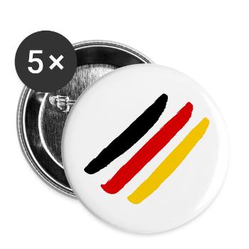 German Flag - Style Stripes - Buttons small 1''/25 mm (5-pack) - white - Front