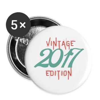 Vintage 2017 edition - Buttons small 1''/25 mm (5-pack) - white - Front