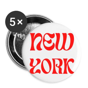 NEW YORK - Buttons klein 25 mm (5er Pack) - Weiß - Vorne