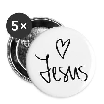 Jesus herz - Buttons klein 25 mm (5er Pack) - Weiß - Vorne