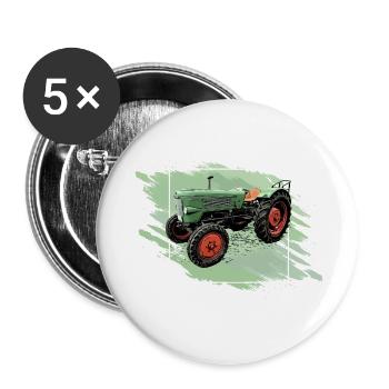 Traktor Favorit 1 - Buttons klein 25 mm (5er Pack) - Weiß - Vorne