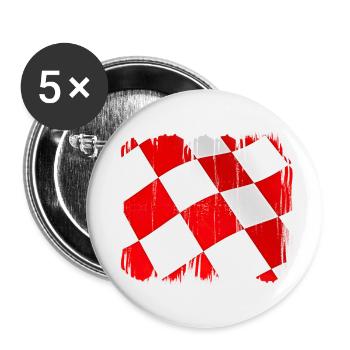 Kroatien hrvatska kroatien hrv hr zagreb geteilte Flagge - Buttons klein 25 mm (5er Pack) - Weiß - Vorne