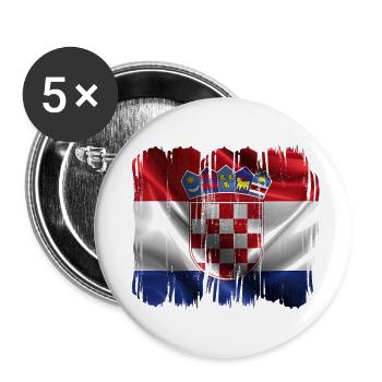 Kroatien hrvatska kroatien hrv hr zagreb geteilte Flagge - Buttons klein 25 mm (5er Pack) - Weiß - Vorne