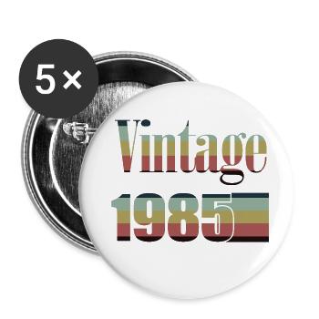 1985 anniversaire 1985 né en 1985 anniversaire - Lot de 5 petits badges (25 mm) - blanc - Devant