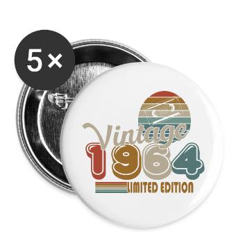 1964 - Buttons klein 25 mm (5er Pack) - Weiß - Vorne