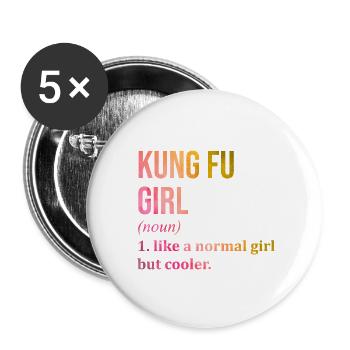 kung-fu - Lot de 5 petits badges (25 mm) - blanc - Devant