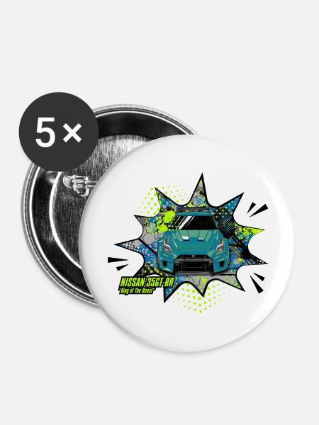 gtr front bubble - Buttons klein 25 mm (5er Pack) - Weiß