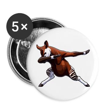 Okapi Animal Cute Okapi - Buttons small 1''/25 mm (5-pack) - white - Front