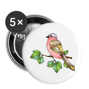 Colorful bird - Buttons small 1''/25 mm (5-pack) - white - Front