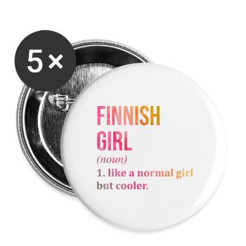 Finland - Buttons small 1''/25 mm (5-pack) - white - Front