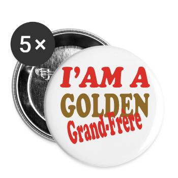 GOLDEN Grand Frère - Lot de 5 petits badges (25 mm) - blanc - Devant