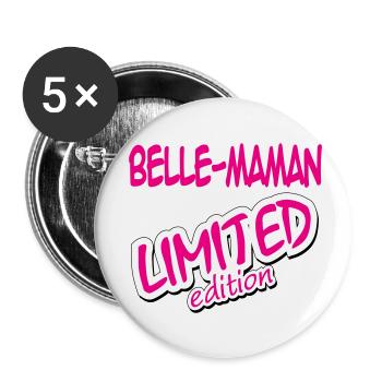 BELLE MAMAN LIMITIERTE AUFLAGE - Buttons klein 25 mm (5er Pack) - Weiß - Vorne