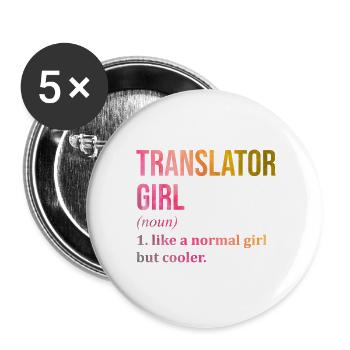 traduction - Lot de 5 petits badges (25 mm) - blanc - Devant