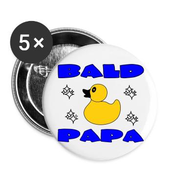 BALD PAPA - Buttons small 1''/25 mm (5-pack) - white - Front