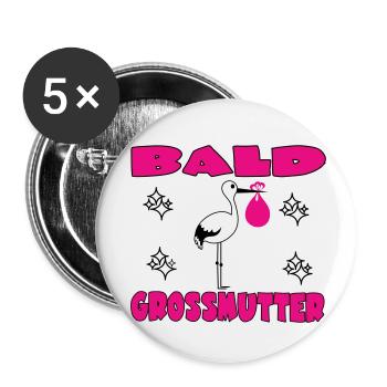BALD GROSSMUTTER - Buttons small 1''/25 mm (5-pack) - white - Front
