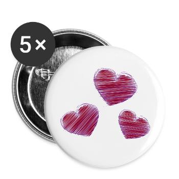 CŒUR. PAPA. MAMAN. EVJF. BEBE. ENFANT. COEUR. FÊTE - Lot de 5 petits badges (25 mm) - blanc - Devant
