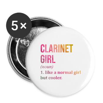 Clarinet - Buttons small 1''/25 mm (5-pack) - white - Front