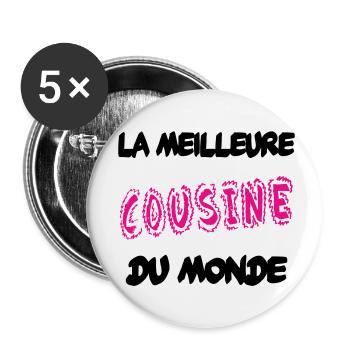 La meilleure cousine du monde - Lot de 5 petits badges (25 mm) - blanc - Devant