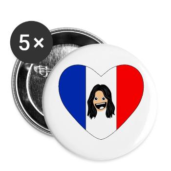 eine Französin, die Frankreich liebt - Buttons klein 25 mm (5er Pack) - Weiß - Vorne