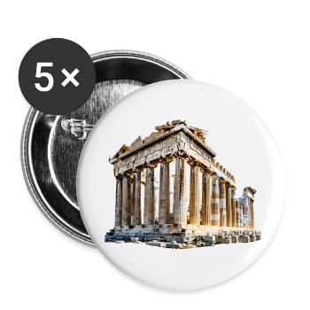 Wahrzeichen aus Griechenland - Buttons klein 25 mm (5er Pack) - Weiß - Vorne