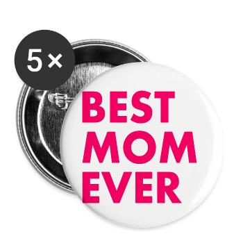 Best mom ever - Buttons small 1''/25 mm (5-pack) - white - Front