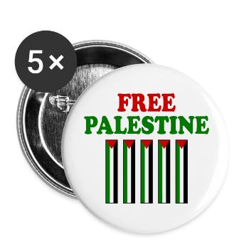 Free palestine - Buttons small 1''/25 mm (5-pack) - white - Front