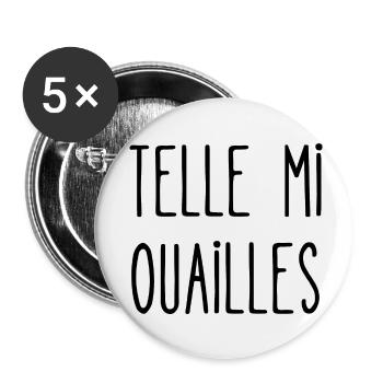 telle mi ouailles - Lot de 5 petits badges (25 mm) - blanc - Devant