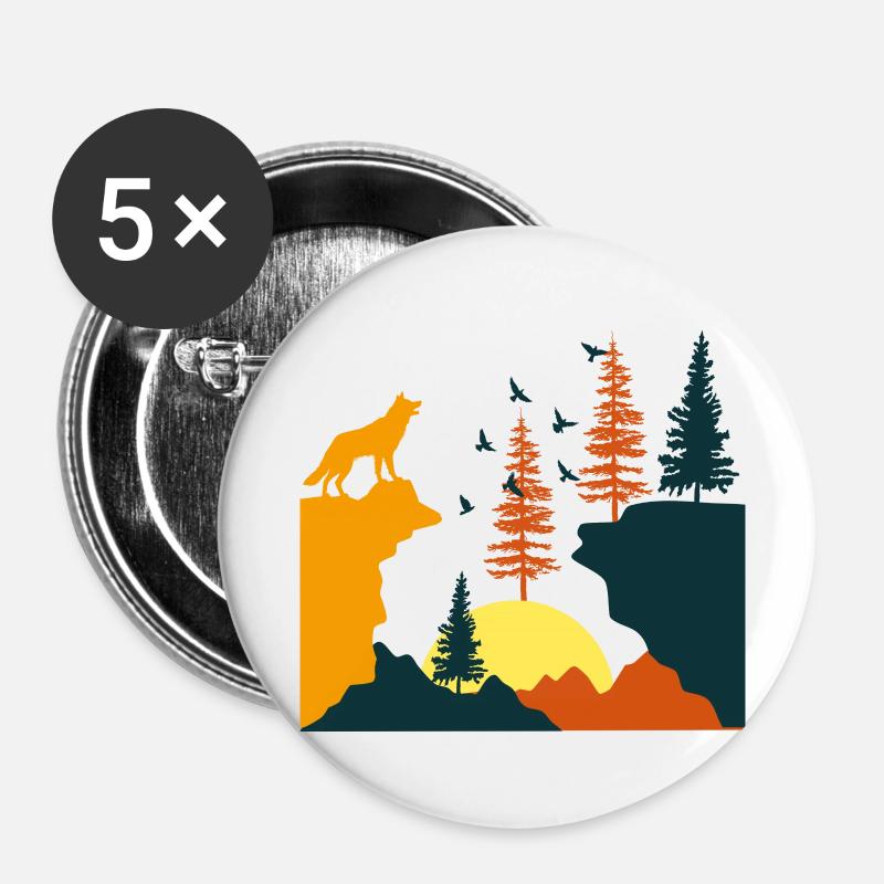 Nature's Untouched Paradise - Buttons small 1''/25 mm (5-pack) - white