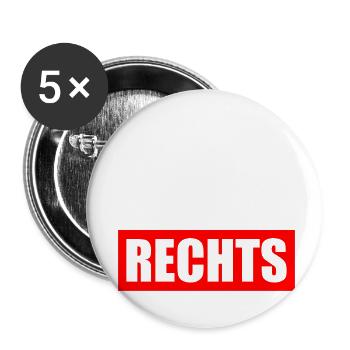 Gemeinsam gegen rechts - Buttons klein 25 mm (5er Pack) - Weiß - Vorne