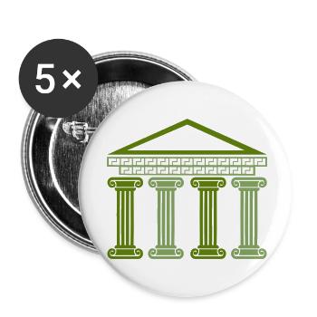 griechisches antikes gebäude - Buttons klein 25 mm (5er Pack) - Weiß - Vorne
