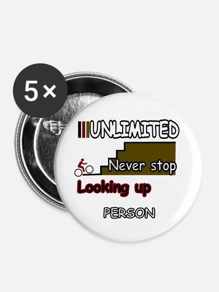 Never stop Looking up - Buttons klein 25 mm (5er Pack) - Weiß