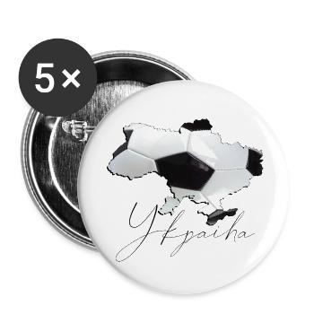 Ukraine Map Framed Real Football UA - Buttons small 1''/25 mm (5-pack) - white - Front