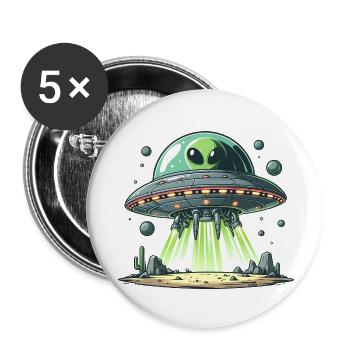 UFO Lands - Buttons small 1''/25 mm (5-pack) - white - Front