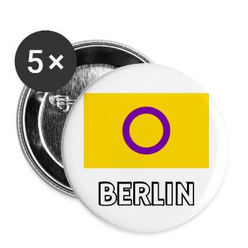 Intersex Pride Flagge Berlin - Buttons klein 25 mm (5er Pack) - Weiß - Vorne