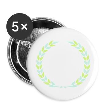 Gagnant de la couronne de laurier - Lot de 5 petits badges (25 mm) - blanc - Devant