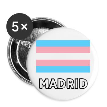 Trans Pride Flagge Madrid - Buttons klein 25 mm (5er Pack) - Weiß - Vorne
