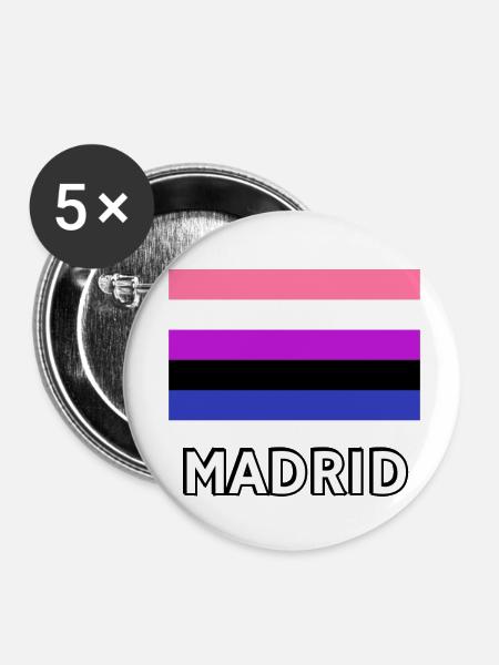 Genderfluid Pride Flagge Madrid - Buttons klein 25 mm (5er Pack) - Weiß