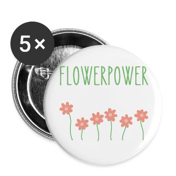 Le pouvoir des fleurs - Lot de 5 petits badges (25 mm) - blanc - Devant